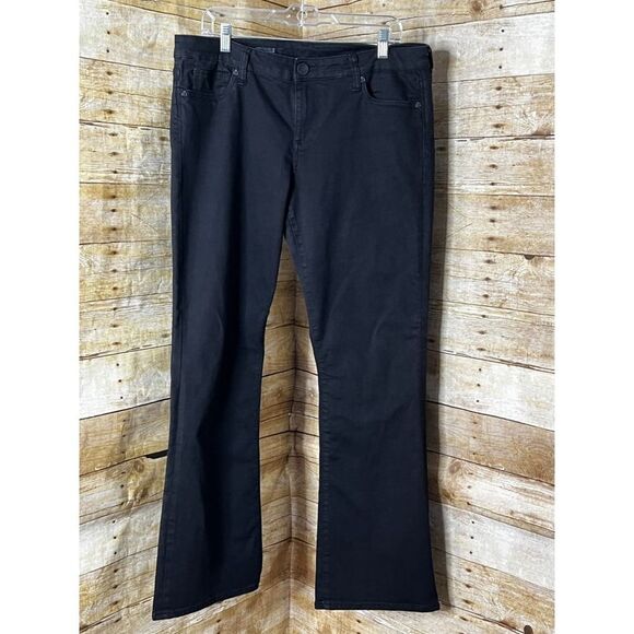 KUT BABY BOOTCUT BLACK MID-RISE EVERYDAY CASUAL CLASSIC WESTERN STRETCH JEANS - Picture 1 of 4